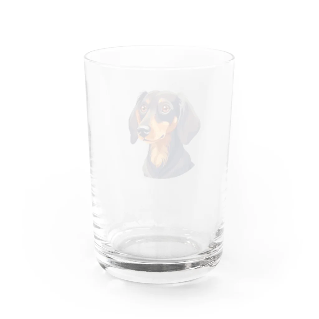 ドッグハウスベティのブラックタン・ダックス Water Glass :back