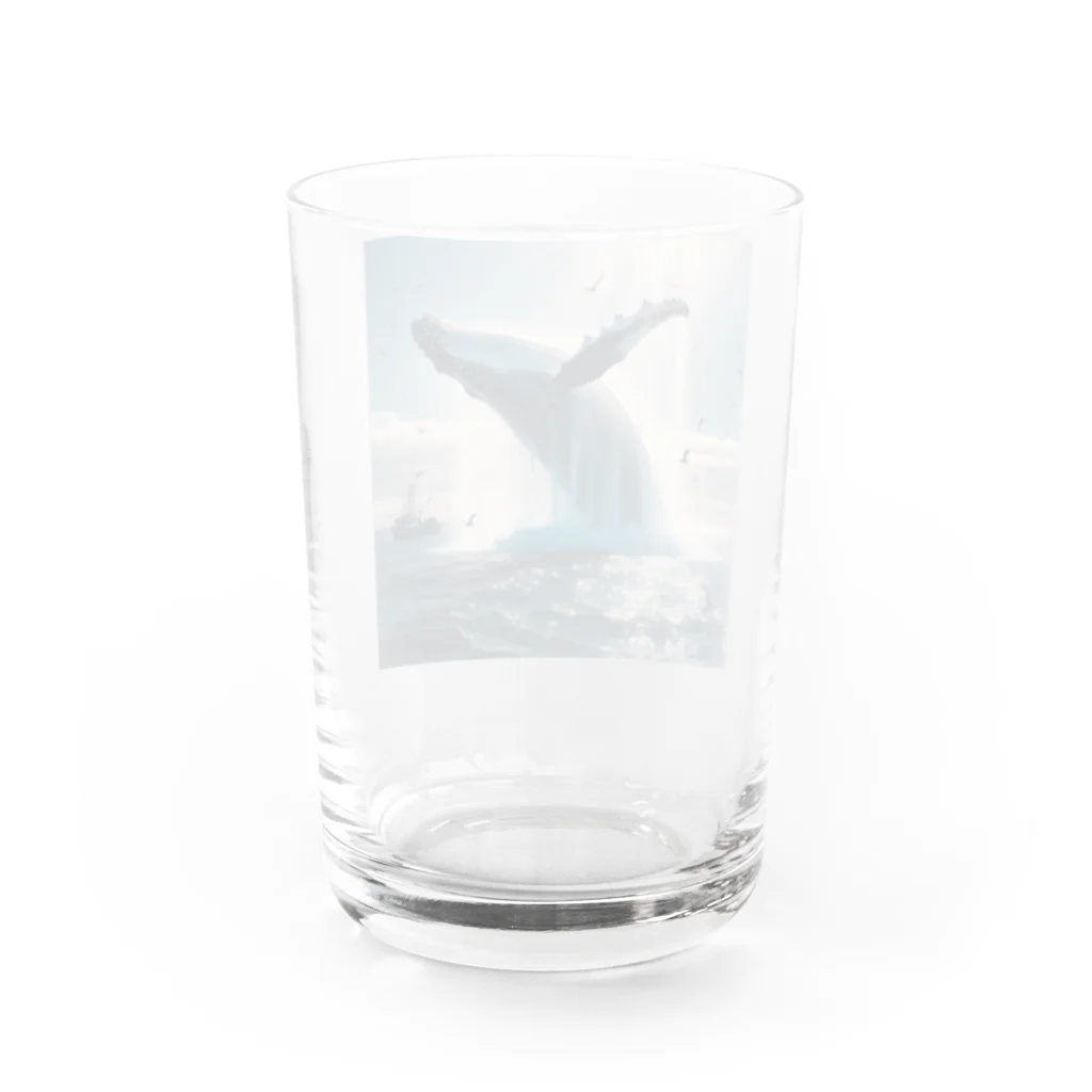 Toro Rosso Shopのジャンプする鯨 2 Water Glass :back