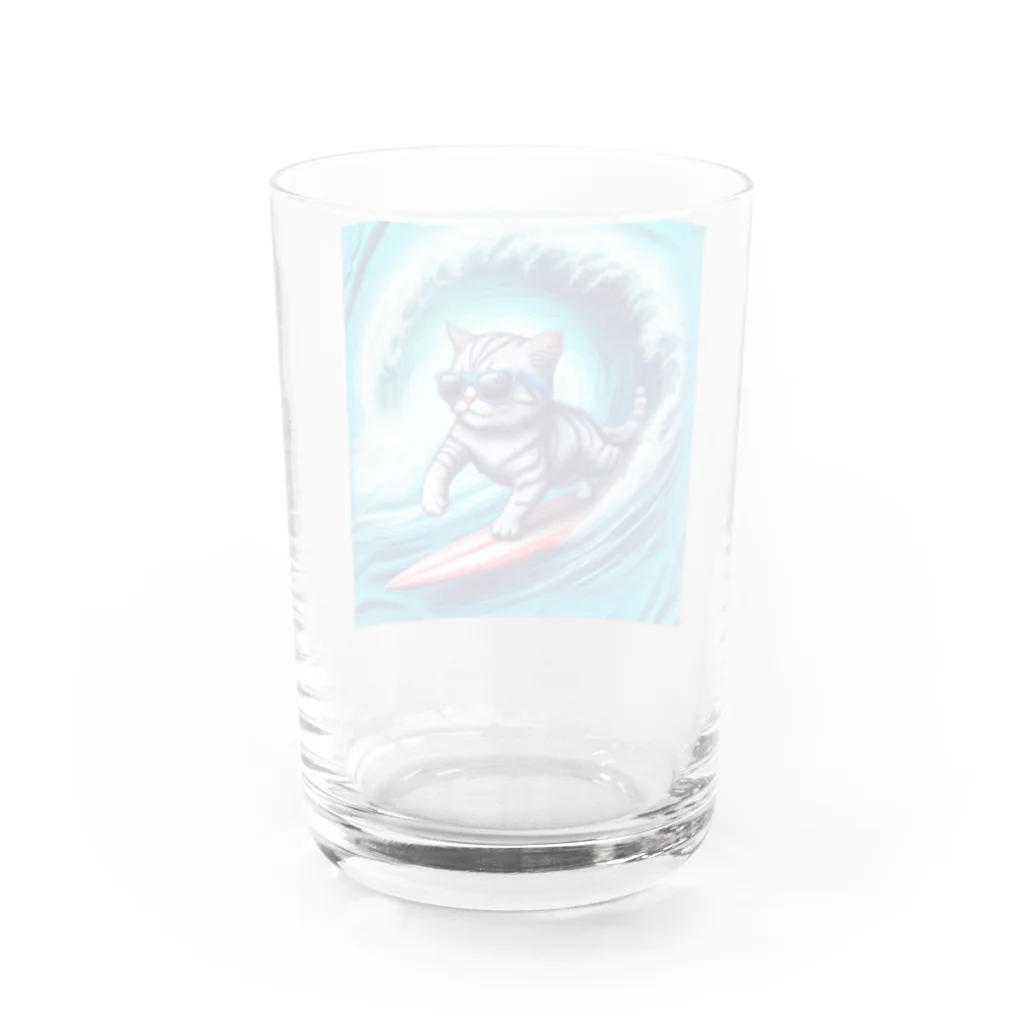 kk0chの波乗りキャット Water Glass :back