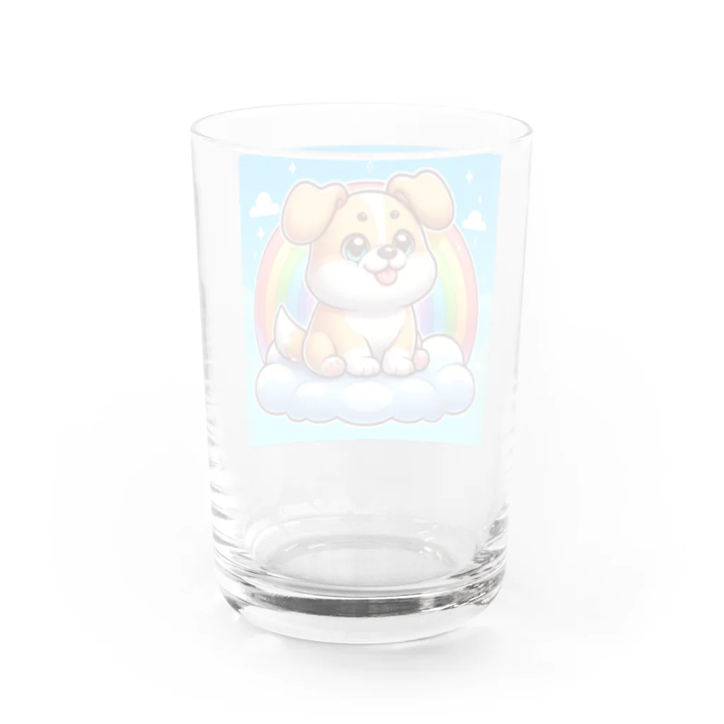 Minoyaの雲に乗った犬 Water Glass :back