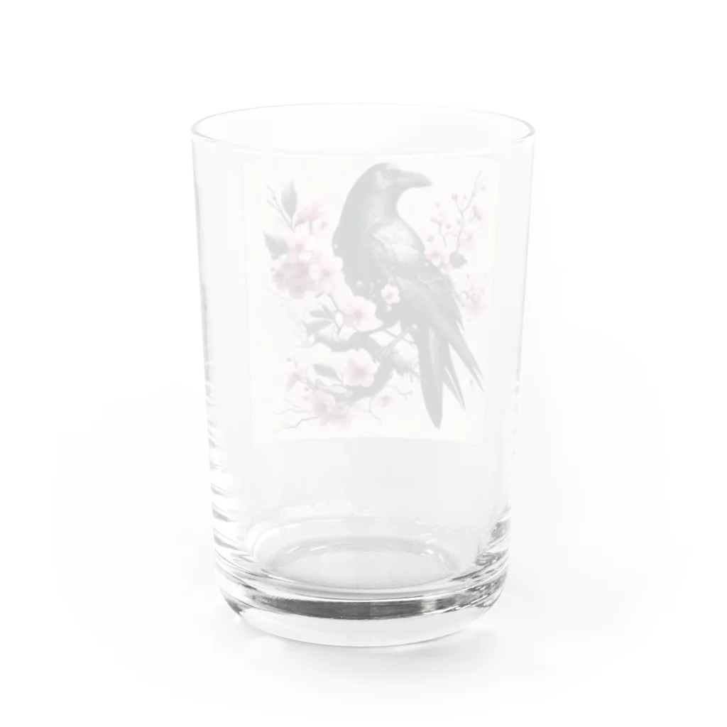 SETURAのサクラ&カラス Water Glass :back