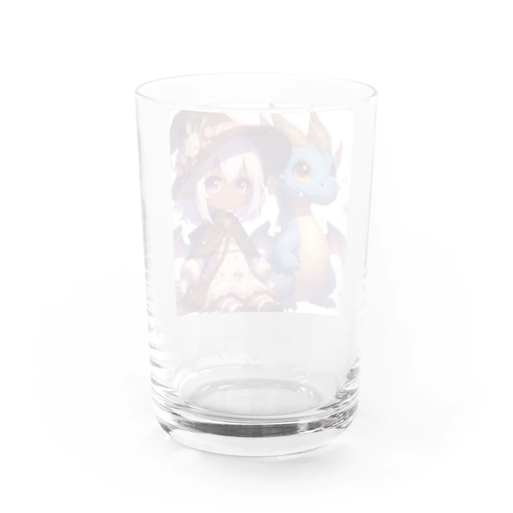 ピクセルパレットのドラゴンと可愛い女の子3 Water Glass :back