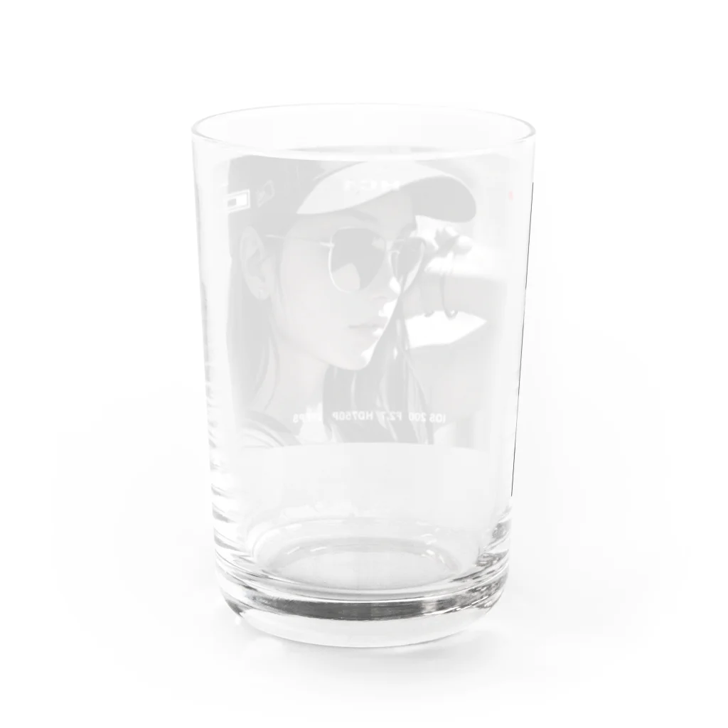 A&MのCool girl【モノクロ】 Water Glass :back