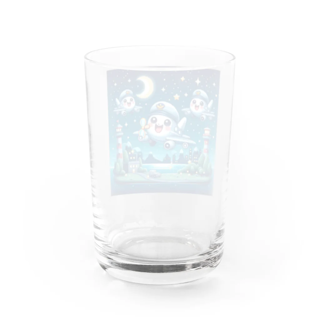 キャラクターズのキラキラ夜景飛行くん Water Glass :back