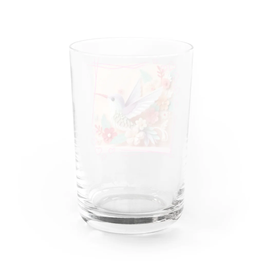 終わらない夢🌈のパステルカラーのハチドリ💞 Water Glass :back