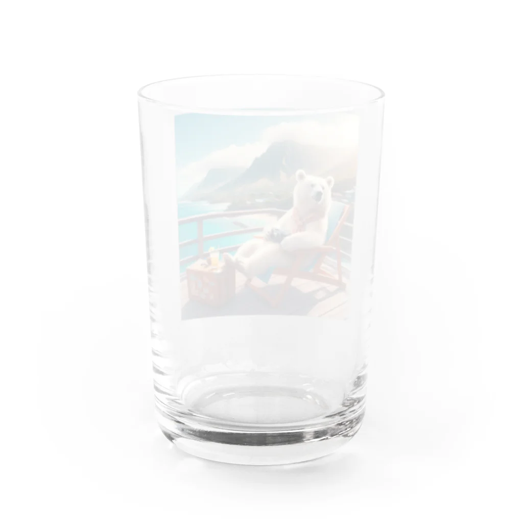 ソラノカナタのハワイを満喫するシロクマ Water Glass :back