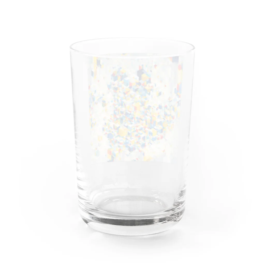 Shellの抽象アート：キューブ Water Glass :back