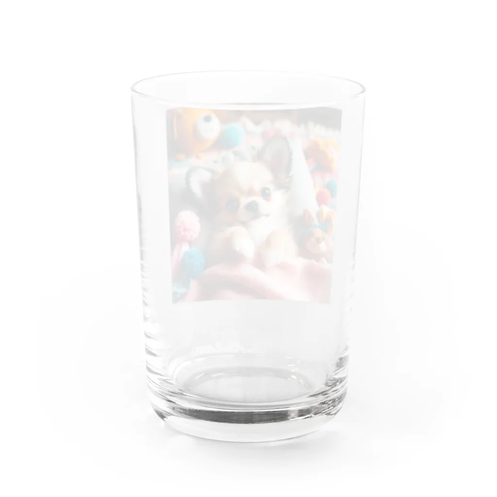 シュシュの部屋のベッドのチワワ （犬、わんちゃん） Water Glass :back