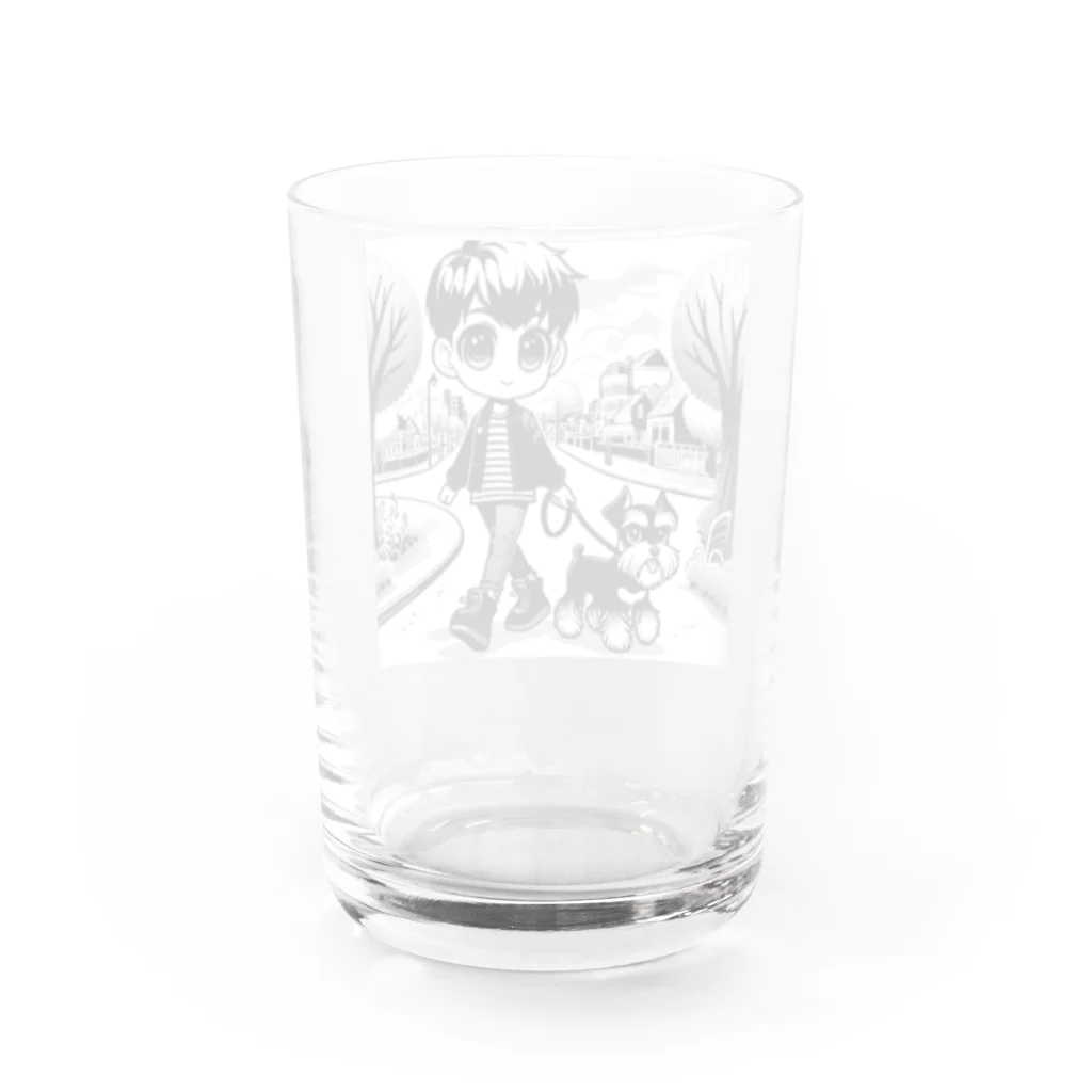 お仕事行きますかねの愛犬とお散歩 Water Glass :back