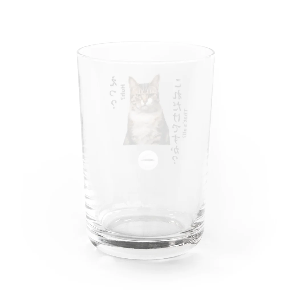 catnip factoryの不満顔の猫 Water Glass :back