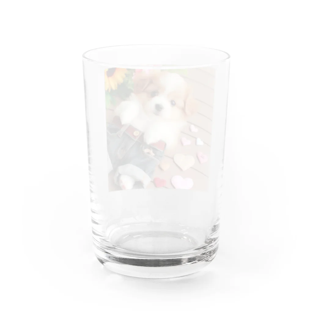 鈴木敏夫のジーパンがかわいいねー犬には　お似合いかも Water Glass :back