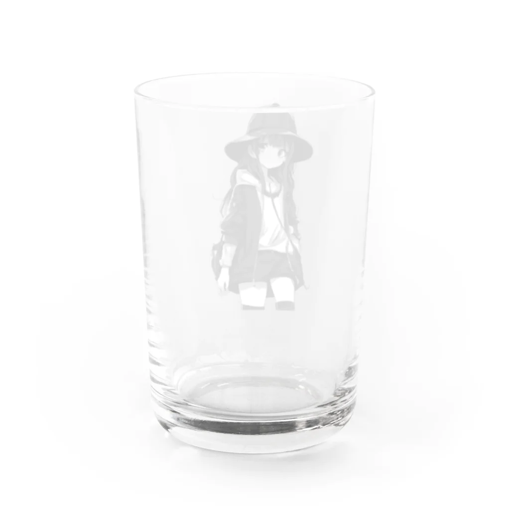 モノクロ美少女の悲しみ美少女モノクロ Water Glass :back