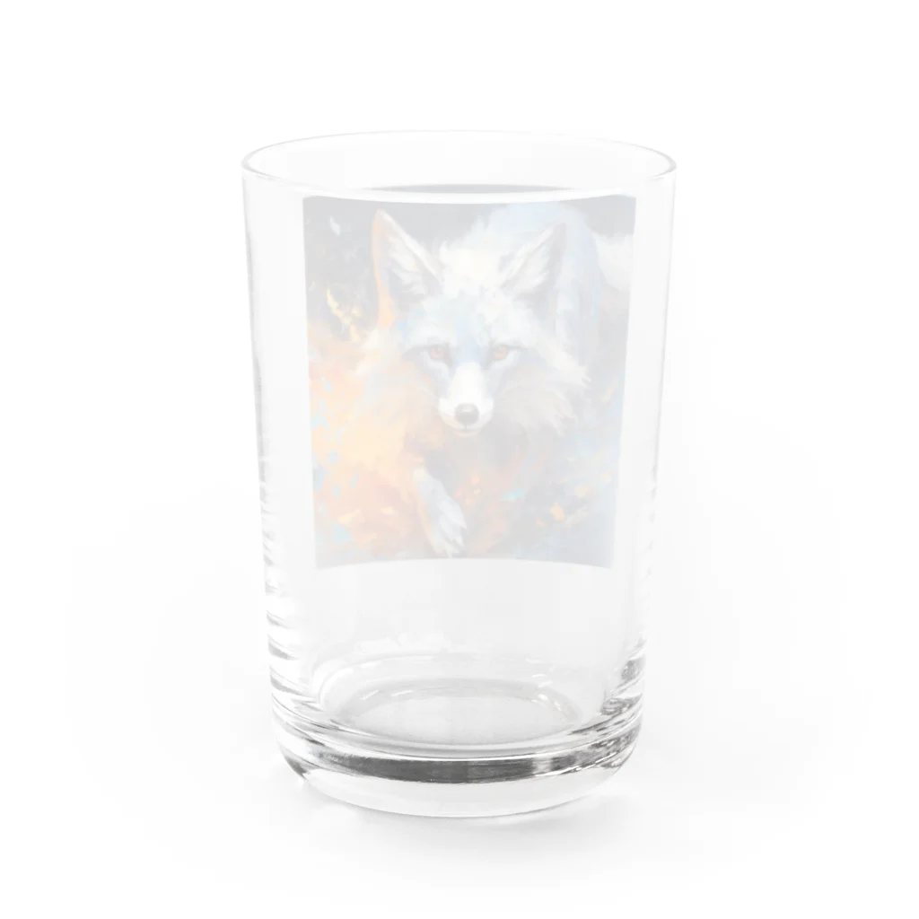 タカヤマ・サイトのフォックス・突き進む意志・アート風 Water Glass :back