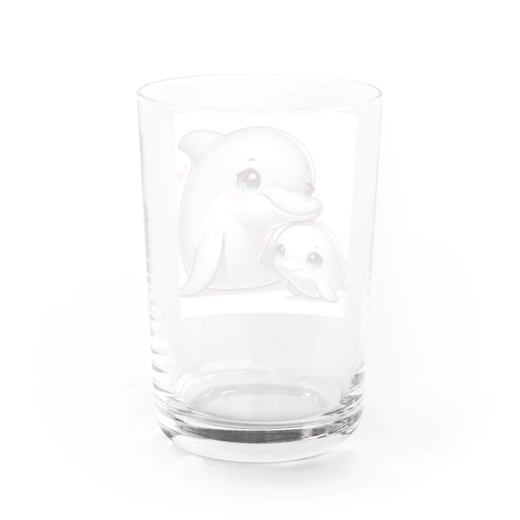 しんすけのイルカの親子 Water Glass :back