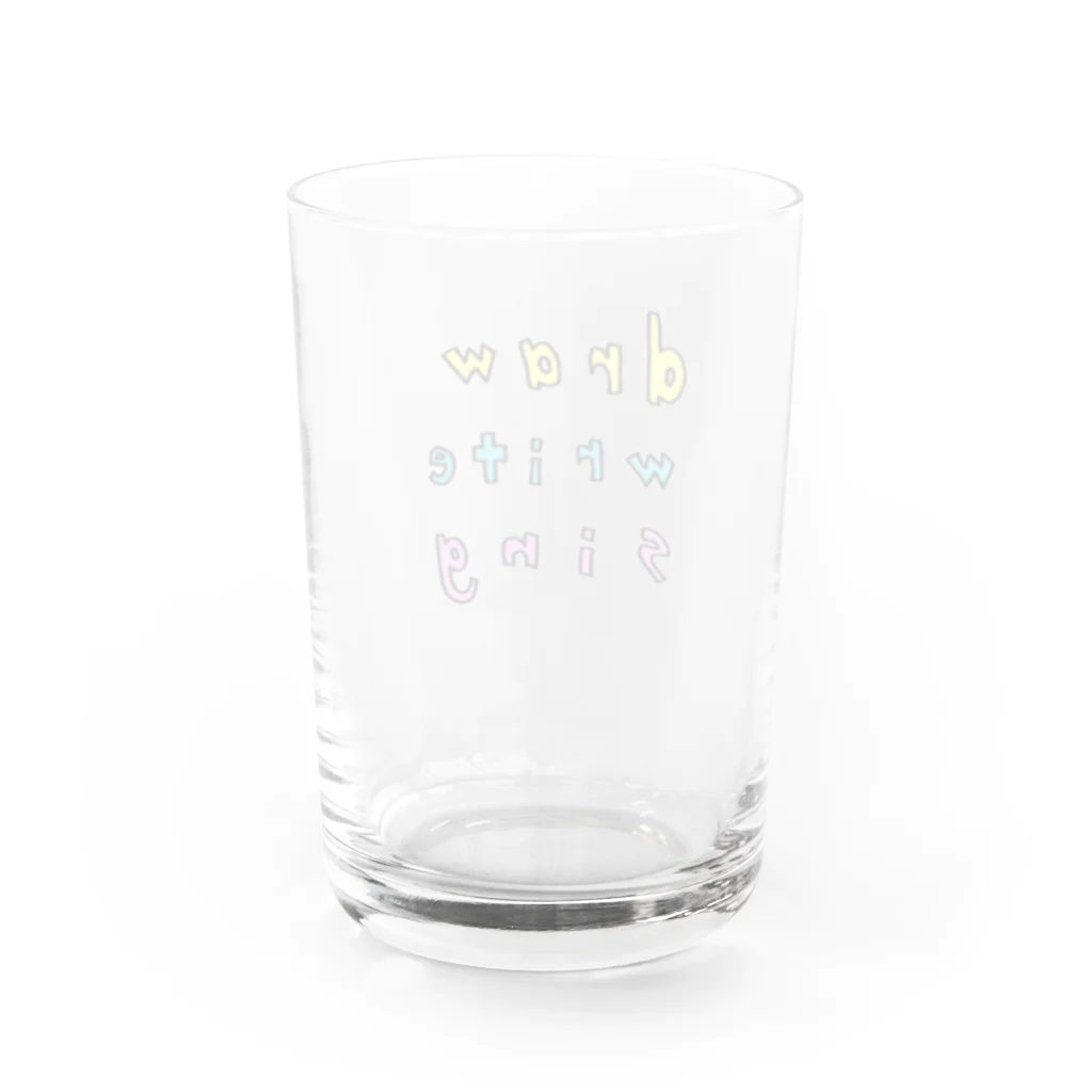 ギョージャガーリックのデザインの描く書く唄う Water Glass :back