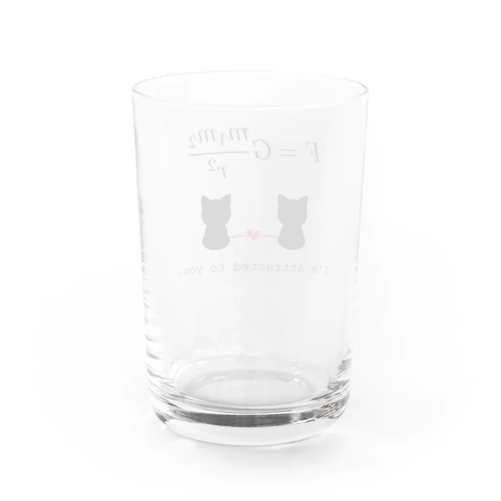 yuko_suzukiのニュートンの万有引力の法則と猫 Water Glass :back