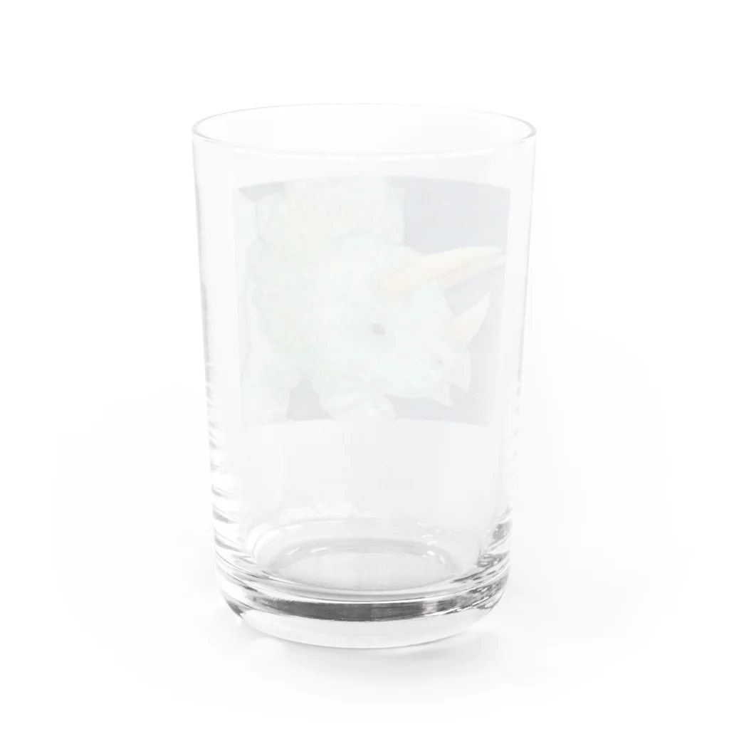 つぎのトリケラトプス　恐竜 Water Glass :back