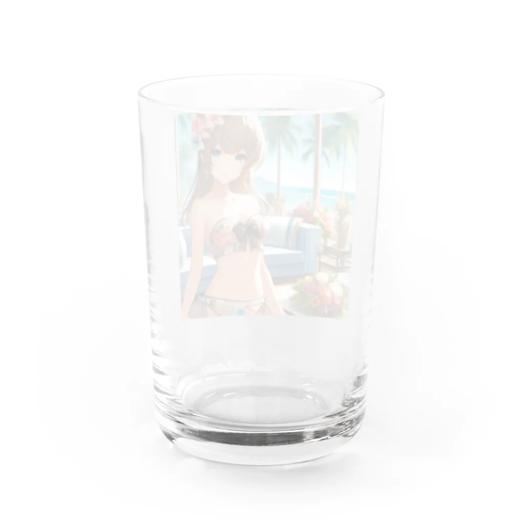 かるるんショップの海と南国と水着と　夏休み Water Glass :back