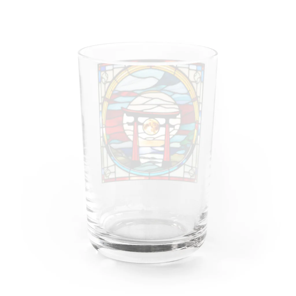 JoyfulMomentsCraftsの満月と鳥居　ー Full Moon and Torii ー Water Glass :back