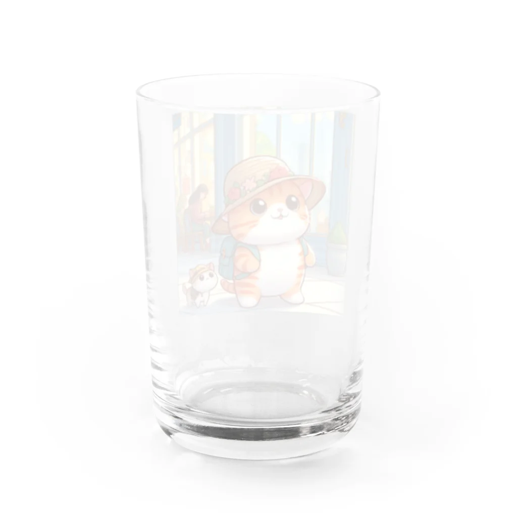 アミュペンのふわふわのネコがお買い物中！ Water Glass :back