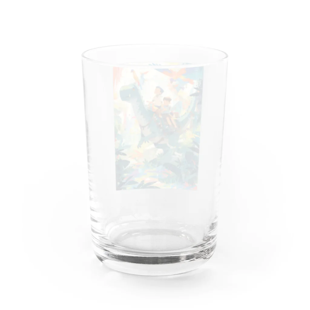 AQUAMETAVERSEの恐竜とジヤングル探検　なでしこ1478 Water Glass :back