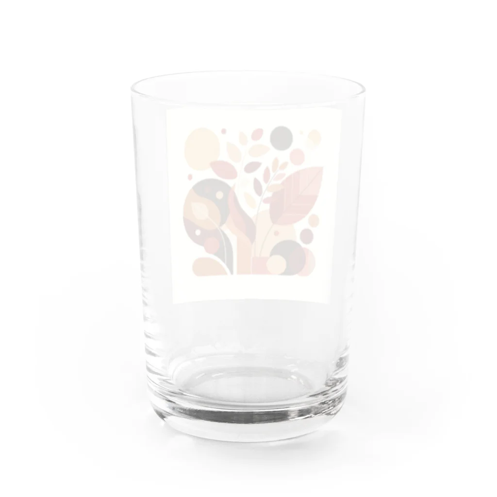 抽象画の世界の秋の落ち葉の抽象画 Water Glass :back