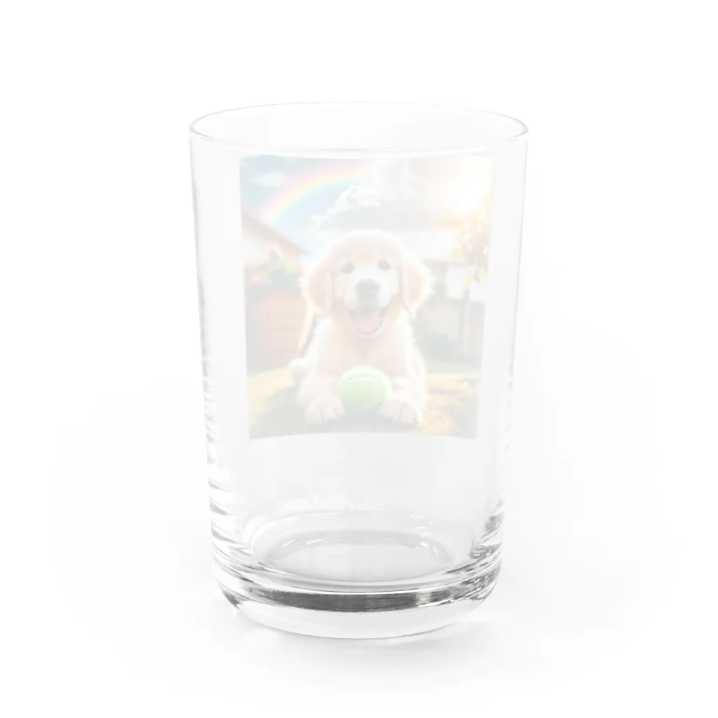 アニマルペイントの犬のグッズ Water Glass :back