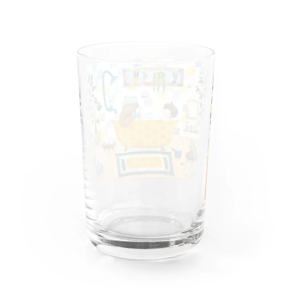 ブルーグリーンの楽しいバスタイム Water Glass :back