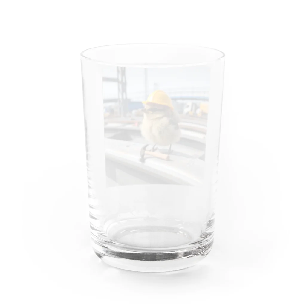 ちゅぴちゅぴのピヨピヨただいま工事中 Water Glass :back