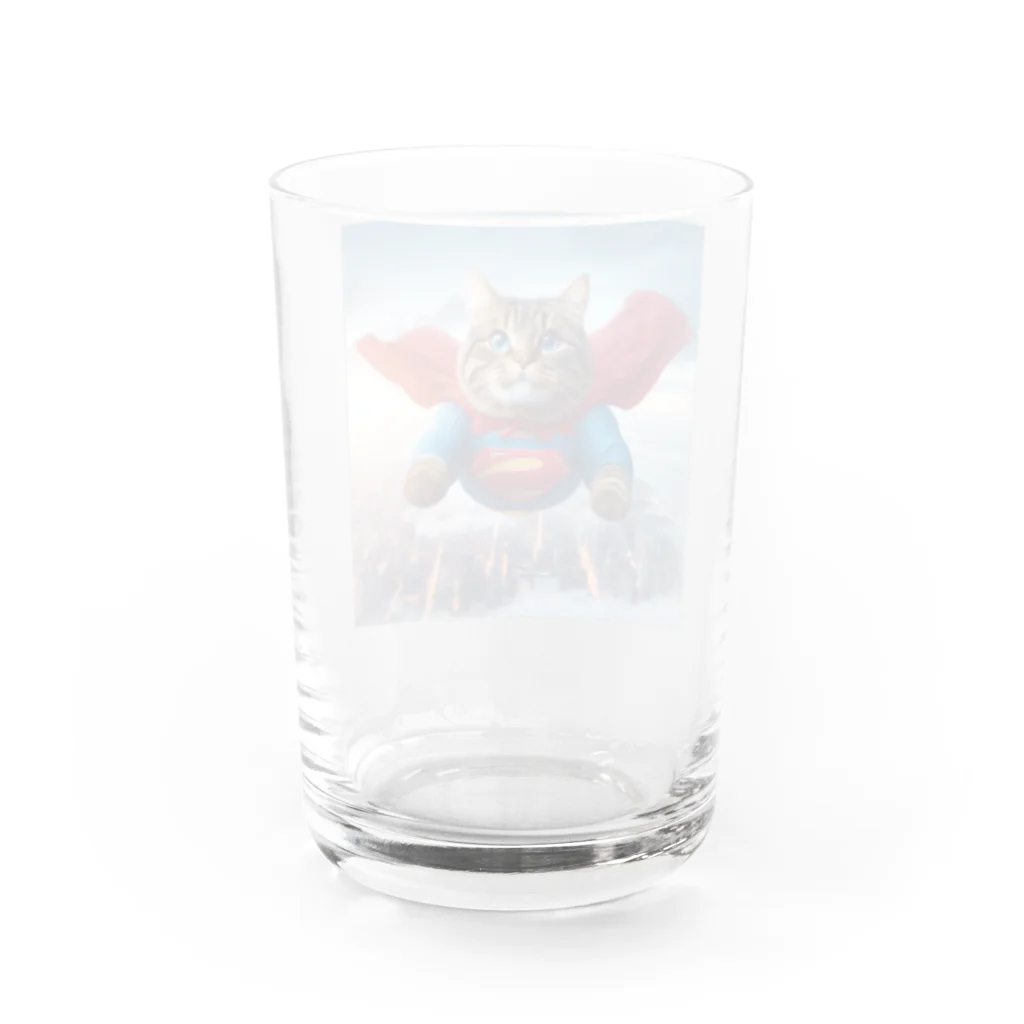 K工房のニャンコヒーロー Water Glass :back