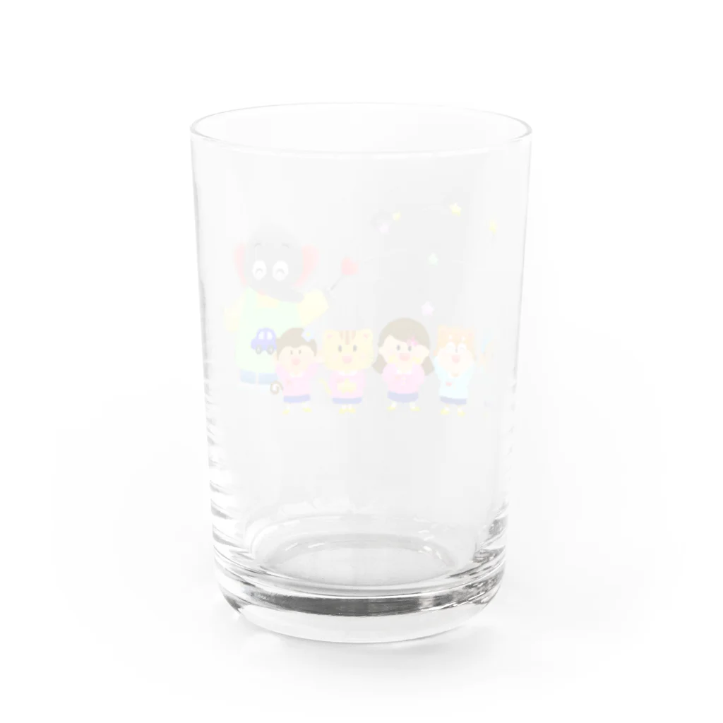 エレファント先生と虹色こどもたちのエレファント先生キラキラ Water Glass :back