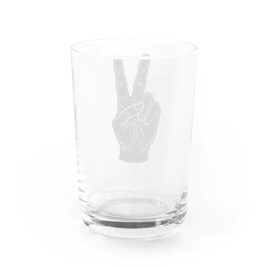 horidesuのピースサイン Water Glass :back