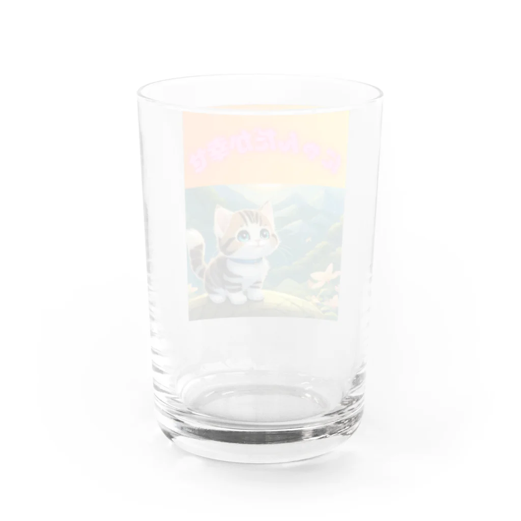 InkCraftsのかわいい猫 Water Glass :back