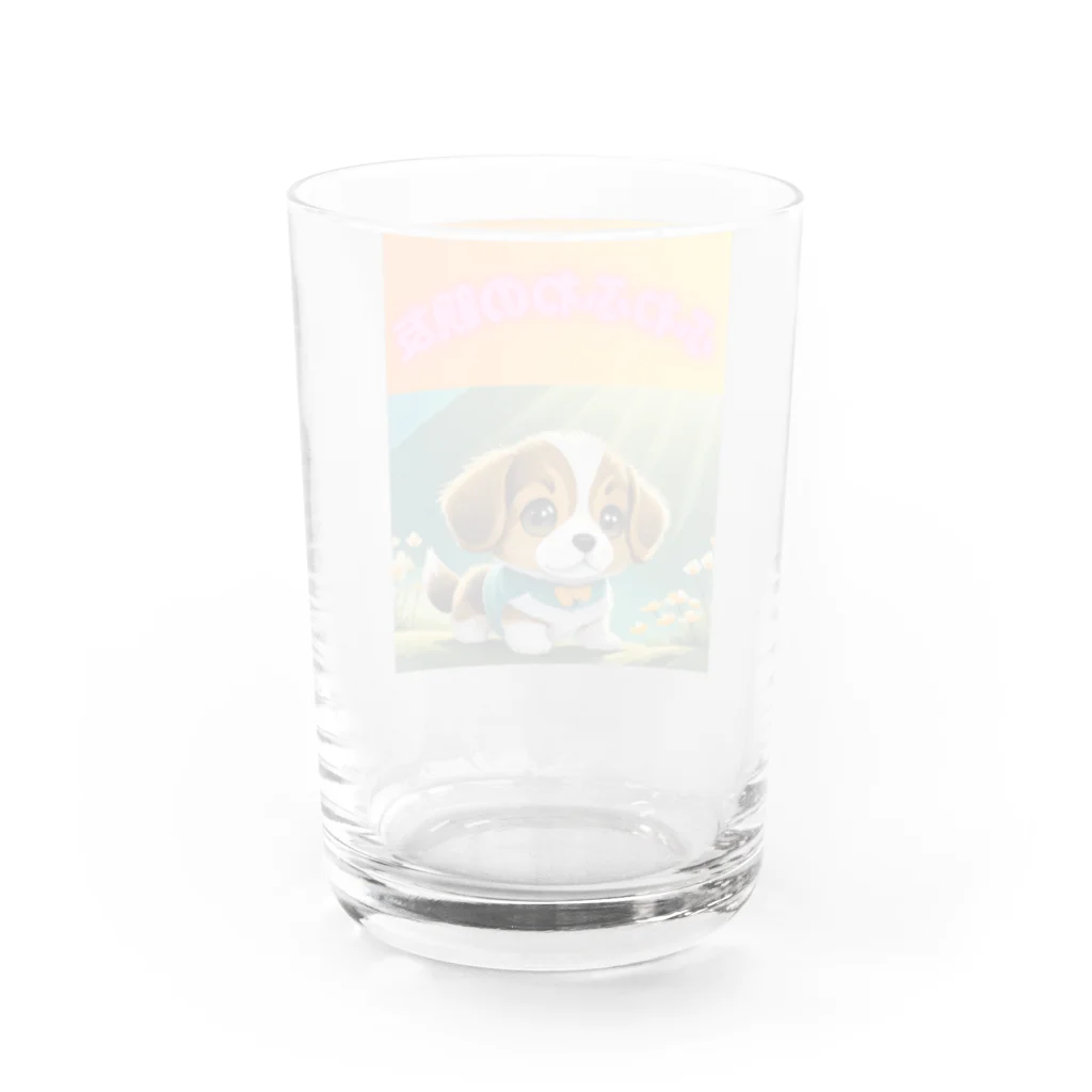 InkCraftsのかわいい子犬 Water Glass :back