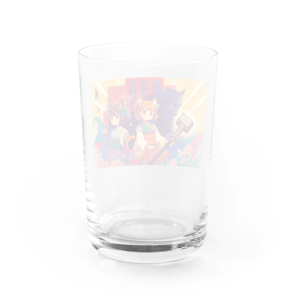 HiroLink's Shopのことわざ物語：鬼に金棒 Water Glass :back