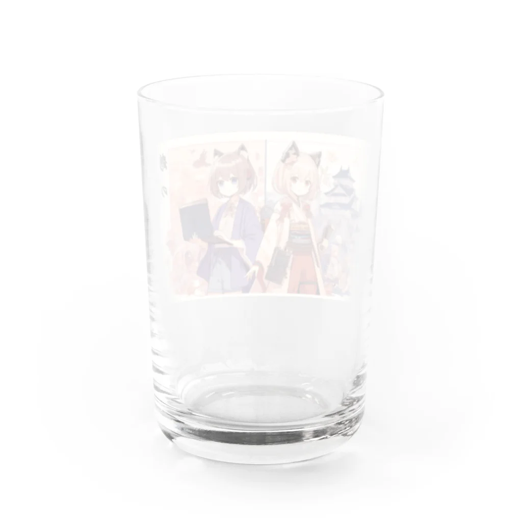 HiroLink's Shopのことわざ物語：鶴の一声 Water Glass :back