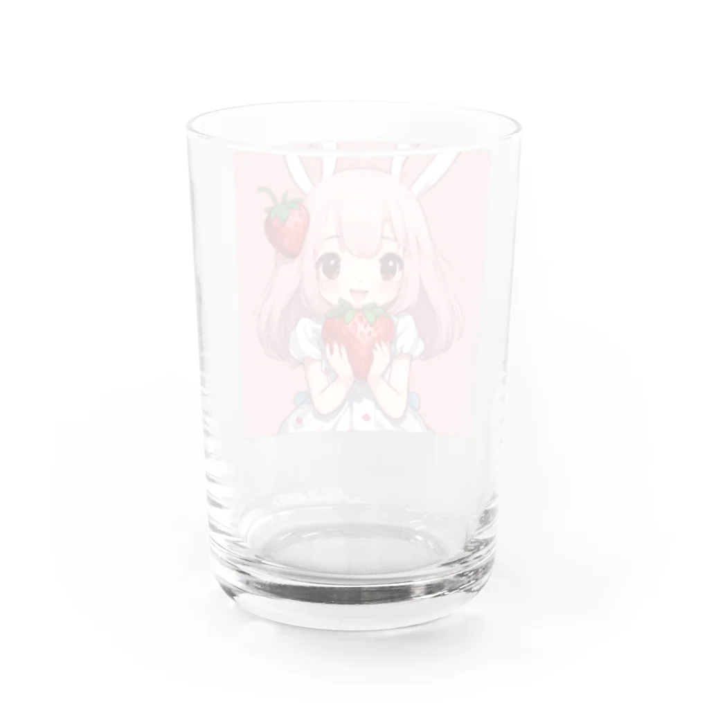 うさぎウサギのいちご大好き、うさみみチャコちゃん Water Glass :back