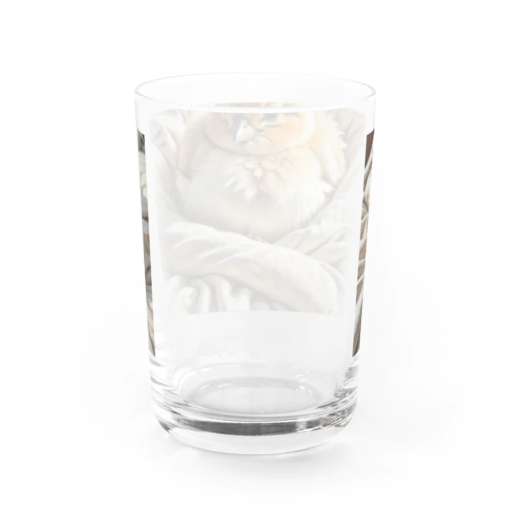 shinjo_irasutoの寝ている可愛いひよこ Water Glass :back