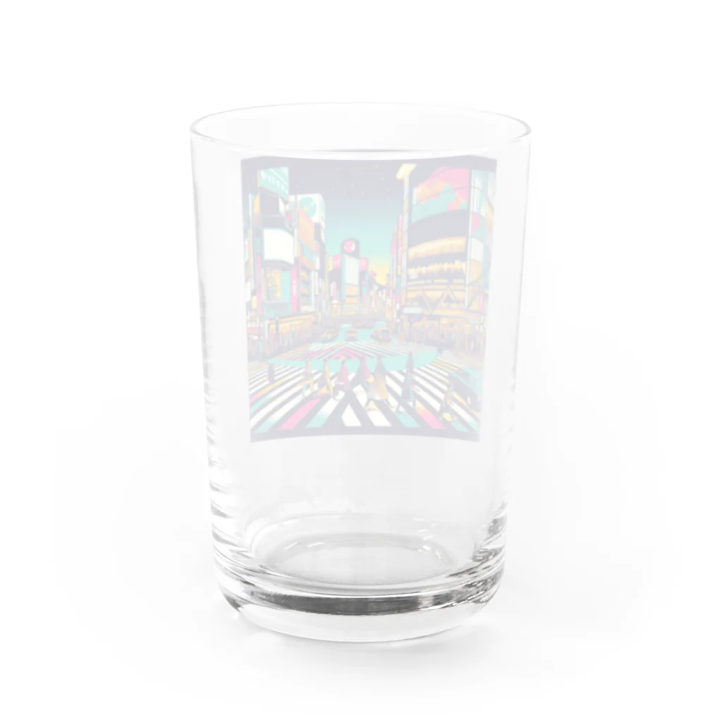 テクノ浮世絵の新旧交差点 - 渋谷スクランブル Water Glass :back