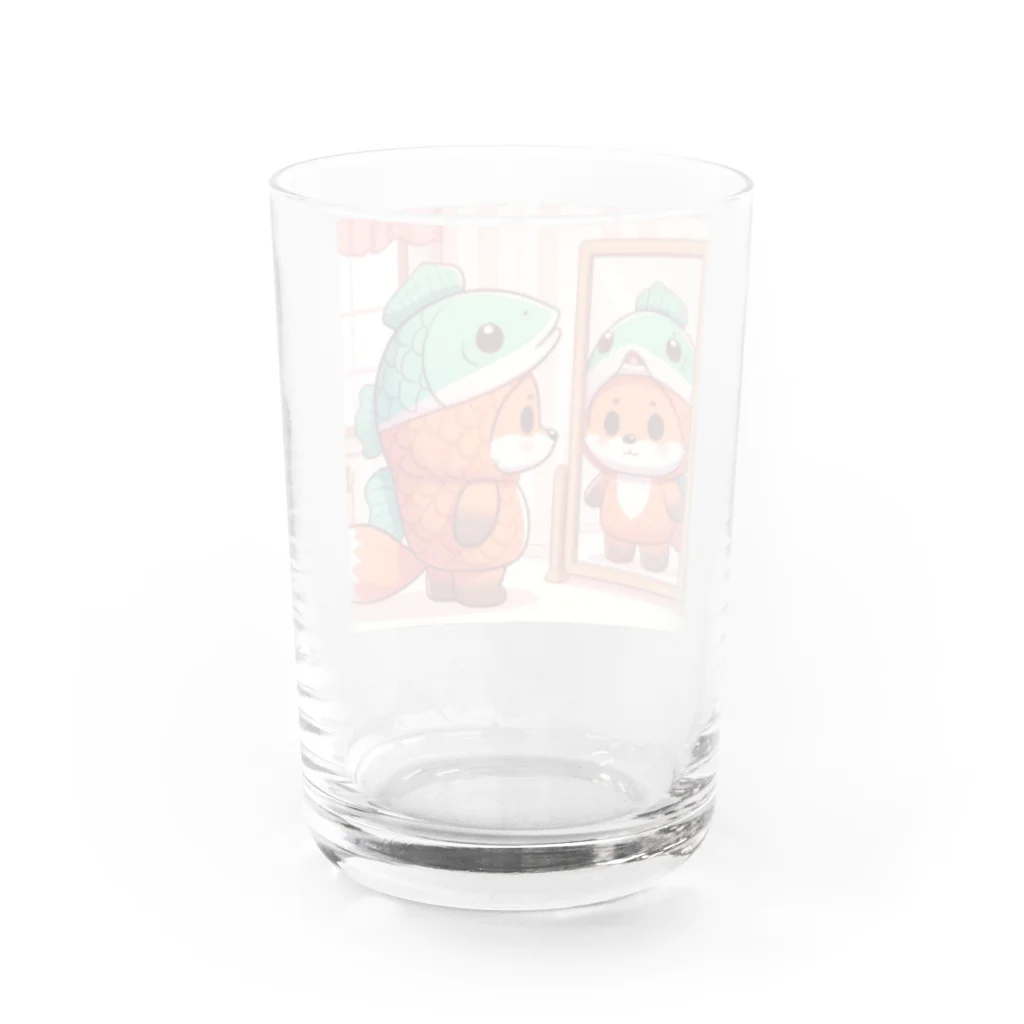 onochan0212の鮭コスプレのキツネ Water Glass :back