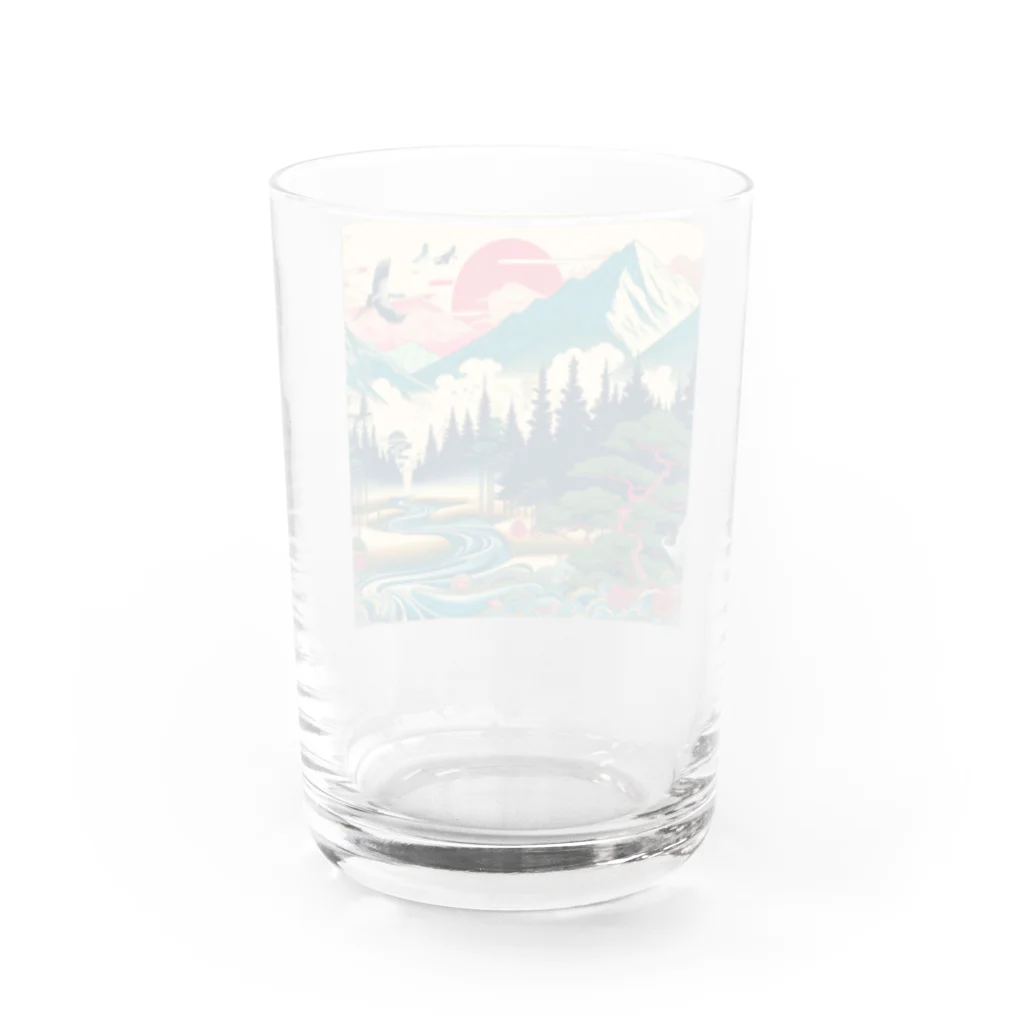 テクノ浮世絵の北海道の神秘 - 伝統と現代の融合 Water Glass :back