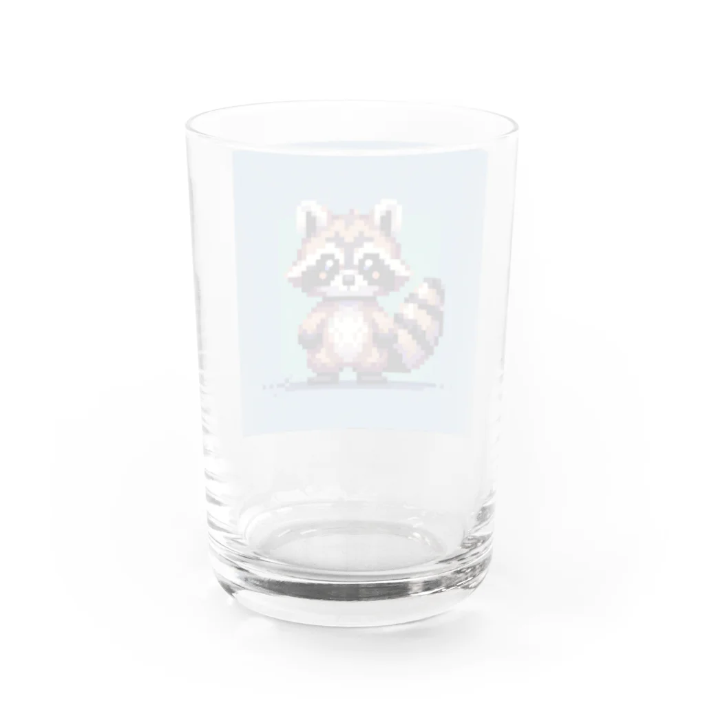 himajinseijin01のドット絵アライグマちゃんTシャツサイズ Water Glass :back