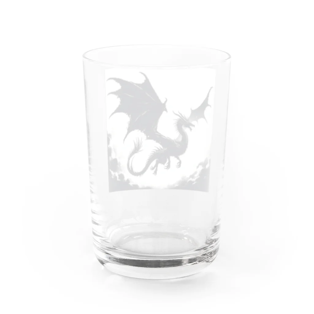 野良猫のアトリエのドラゴン（シルエット） Water Glass :back