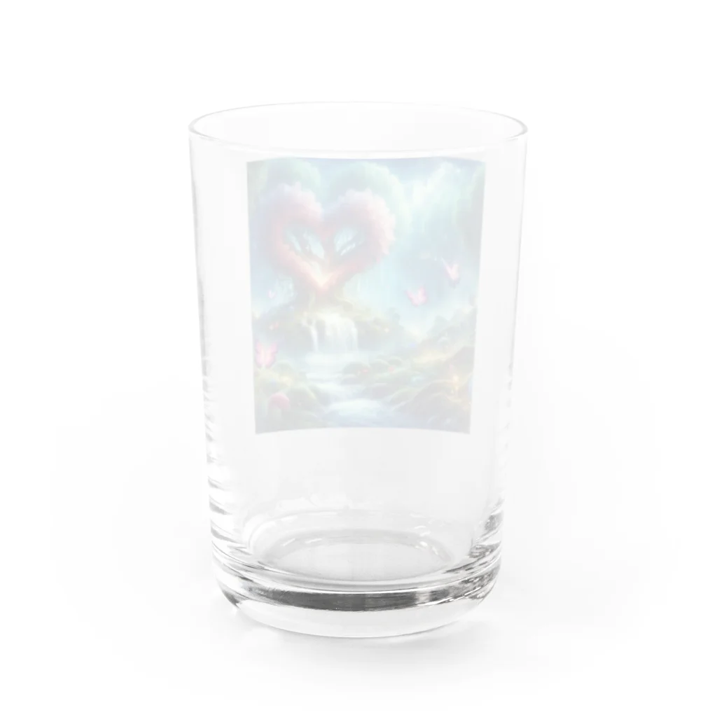 癒しの部屋の神秘的なハート Water Glass :back