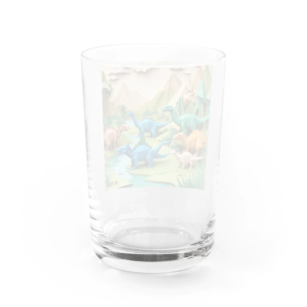 OTIRUBUTUBUTUの折り紙でザウルス Water Glass :back