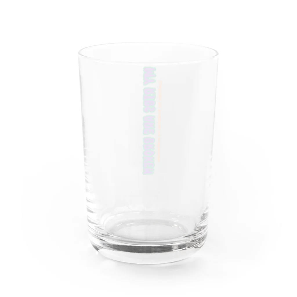 猫ねこネコ堂　SUZURI店の肋骨骨折中1-タテ Water Glass :back