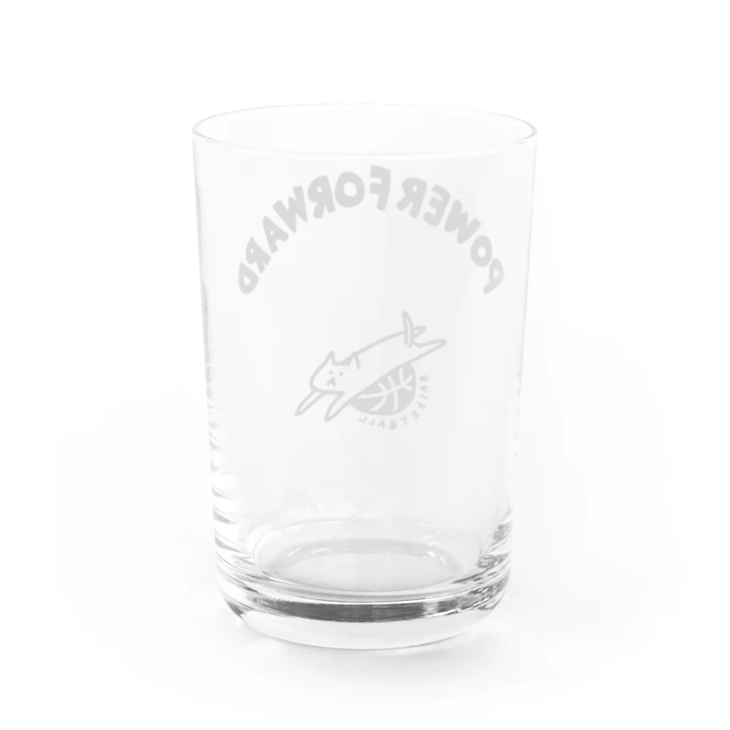 PokuStarのバスケットボール　パワーフォワードなネコ Water Glass :back