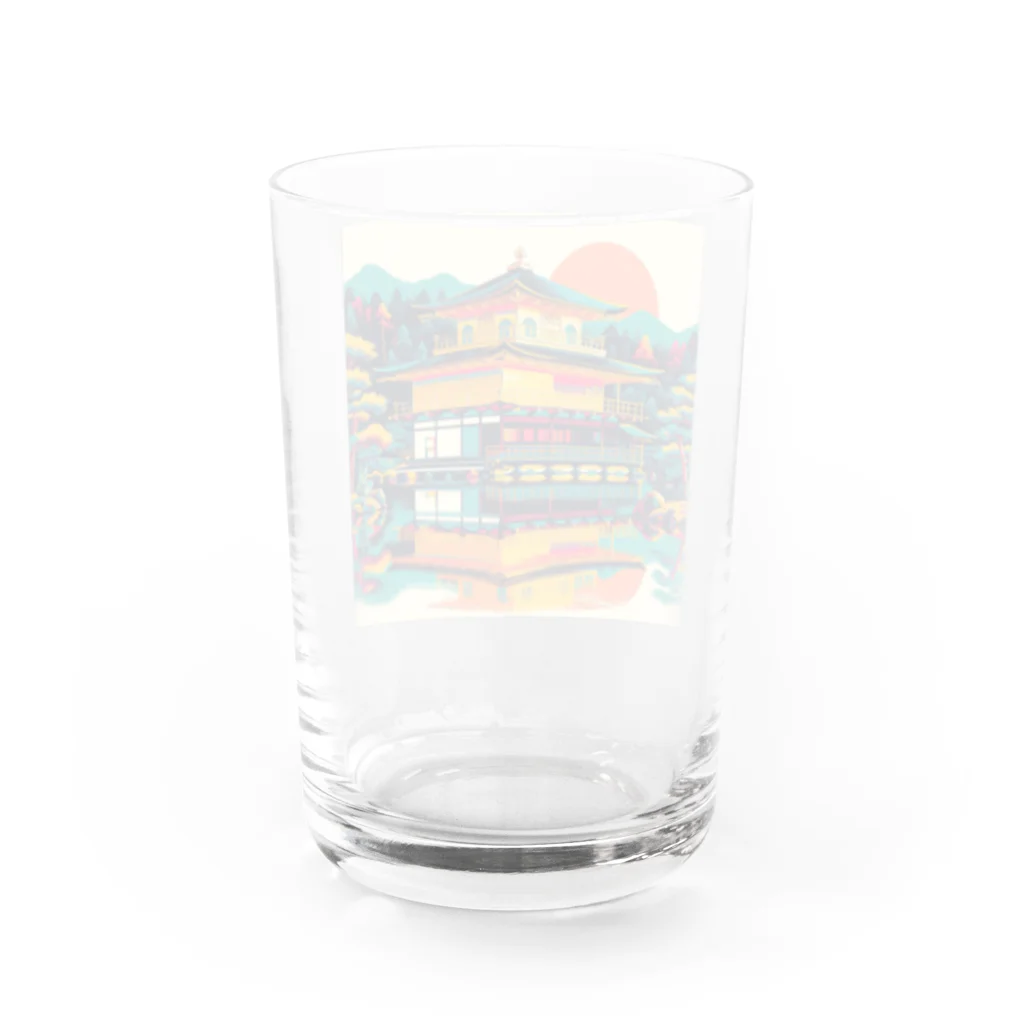 テクノ浮世絵の金閣寺の光彩 Water Glass :back
