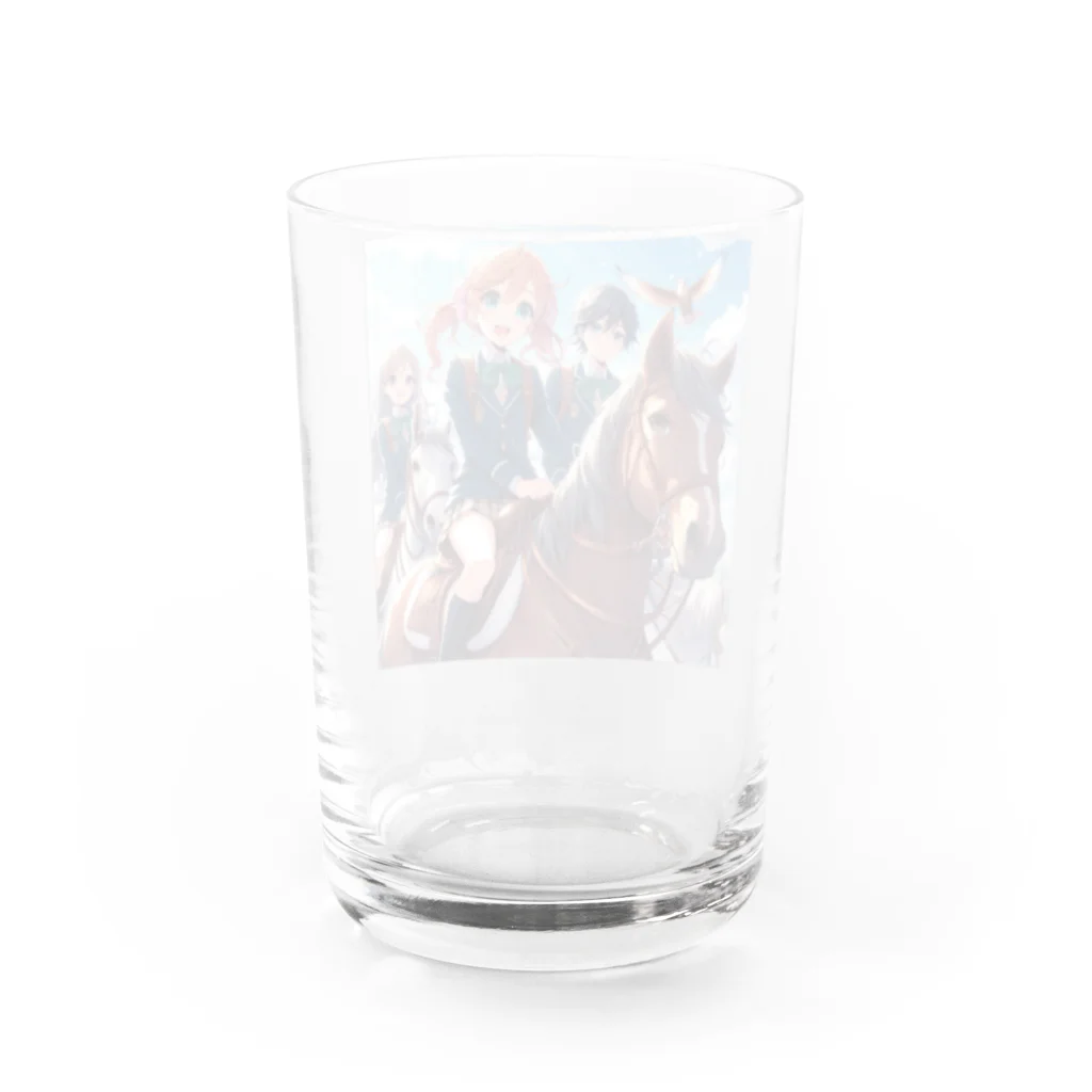 SWQAの馬で通学する仲間たち Water Glass :back