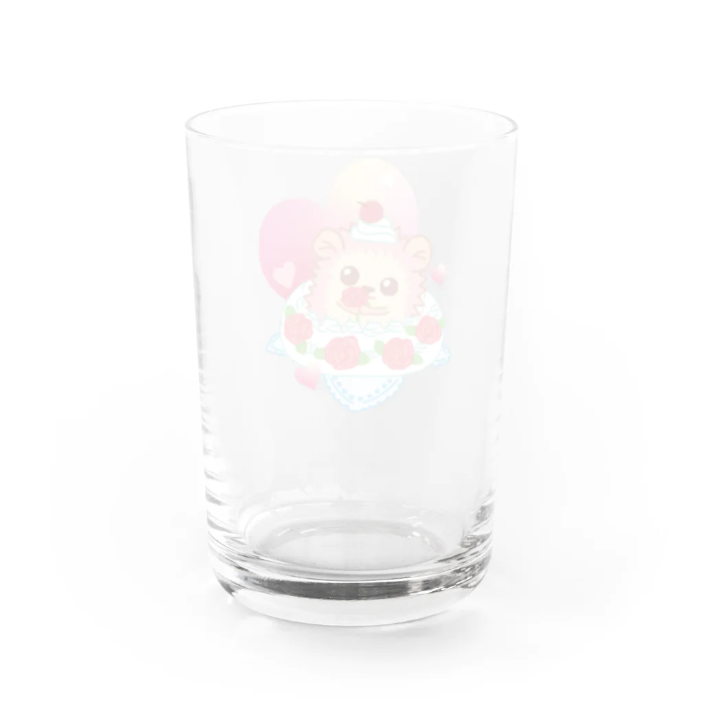 さちあきのおみせのローズケーキハリネズミ Water Glass :back